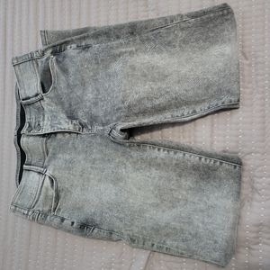Gray wash straight jeans